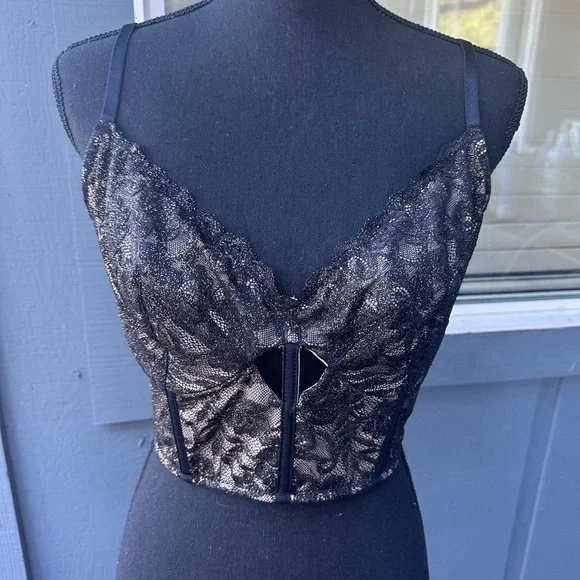 Popilush Black and Gold Lace Bralette - NEW - Picture 3 of 8